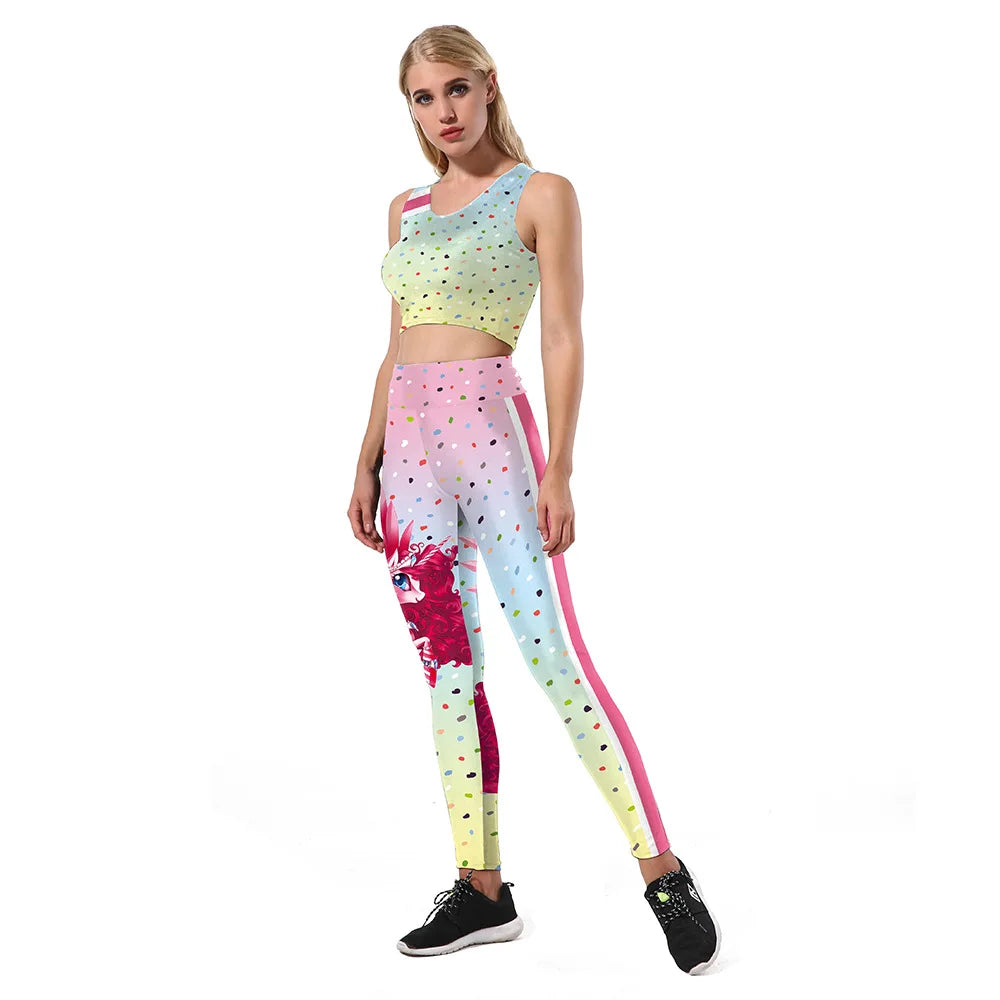 [You're My Secret] Hot Fashion Sexy Women Mermaid Scale Legging Set High Quality Crop Top and Pant Fitness Party Cosplay Costume