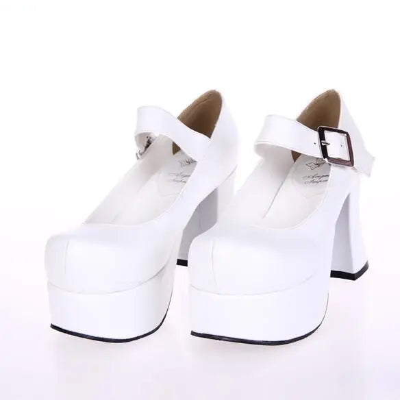 Angelic imprint woman mori girl lolita cosplay shoes lady high heels pumps women princess dress lovely party shoes 33-47 9.5cm