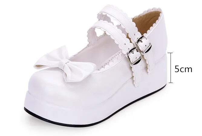 Angelic Imprint Women's Mori Girl Lolita Shoes - Pearlescent PU Mid Heels (5cm) Princess Party Pumps