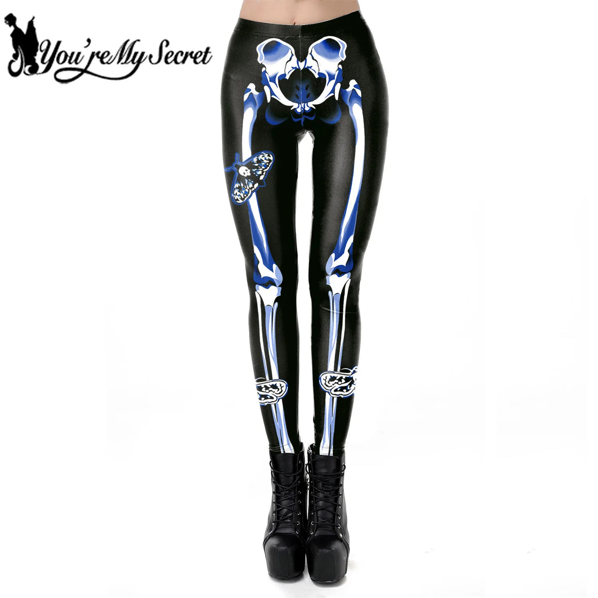 [You're My Secret] 2021 New Halloween Clothes Women Leggings For Fitness 3D Skull Head Printed Pants Elastic PUSH UP Legging