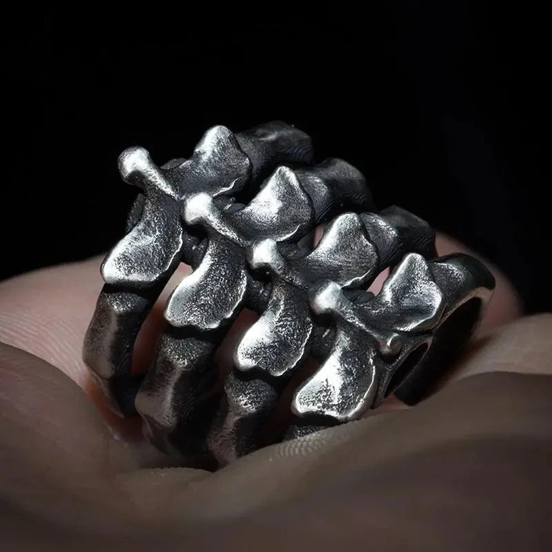 Creative Men's Ribcage Open Ring – Gothic Punk Style Jewelry, Unique Gift for Him