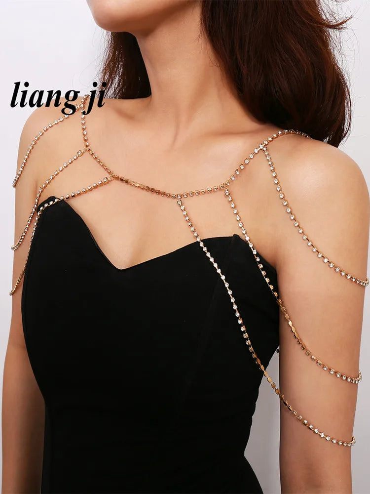 Crystal Bikini Bra Chain Body Jewelry - Sexy Strap Chest Chain Necklace for Dance and Fashion