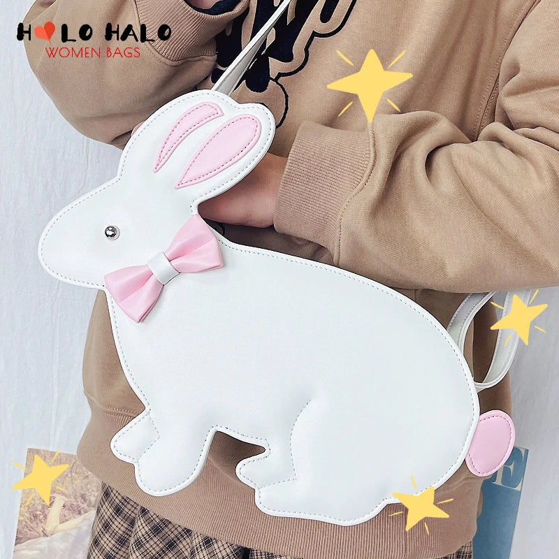 Funny Bunny Shape Purses and Handbags for Women Japanese Lolita Shoulder Bag Girls Crossbody Bag Fashion Cosplay Messenger Bag