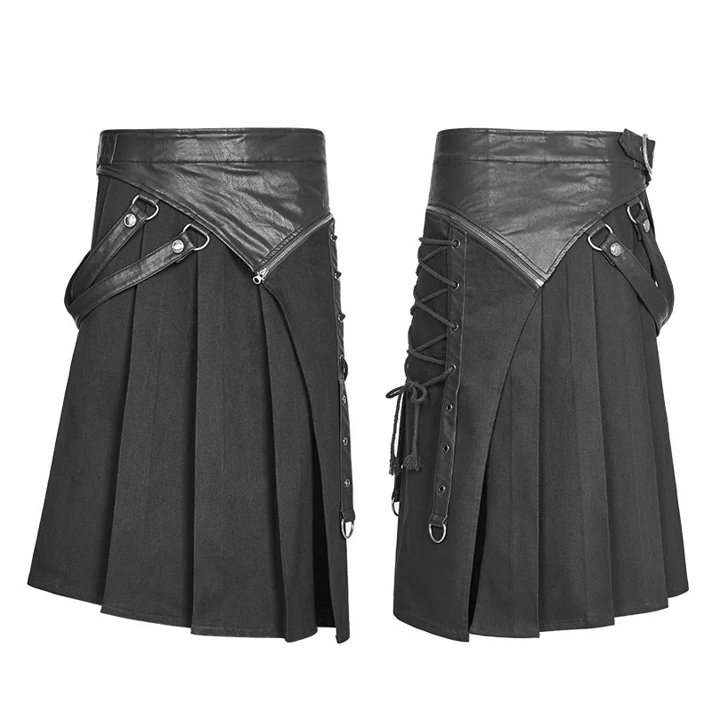 PUNK RAVE Punk Rock Removable Half Skirt Vintage Japanese  Cosplay Men's   Pants