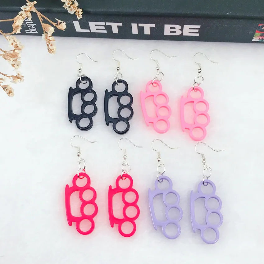 Kawaii Flatback Resin Knuckle Drop Earrings - Multicolor Resin Jewelry for Girls and Women