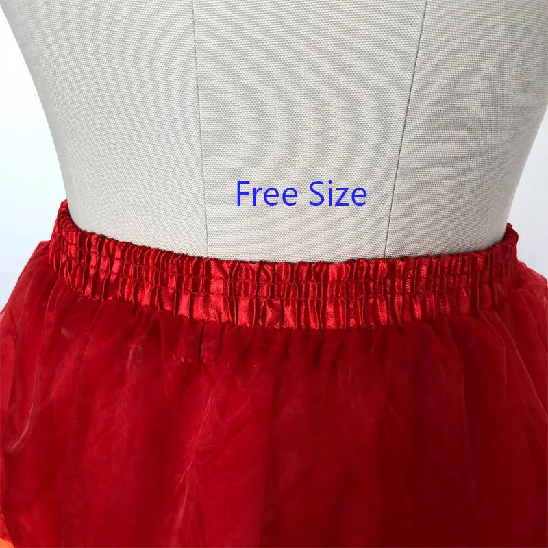 E JUE SHUNG Colorful Rainbow Petticoat – Long Organza Crinolina Rockabilly Dance Skirt