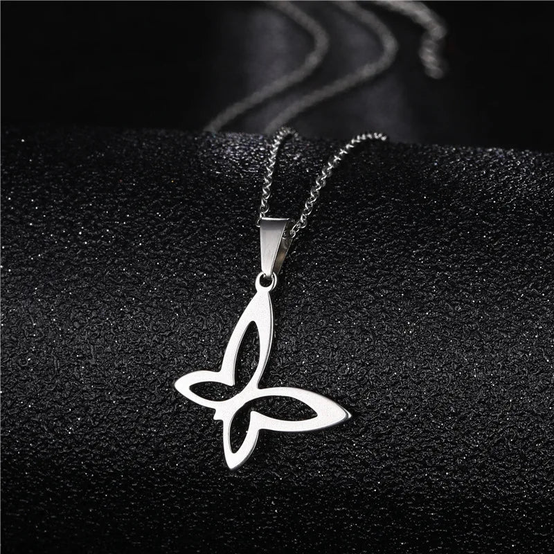 Hollow Musical Note Pendant Necklace - Stainless Steel, Perfect for Parties, a Unique Jewelry Gift