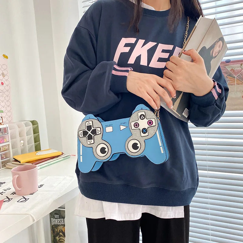 Creative Fun Game Machine PU Messenger Bag - Cute Small Chain Shoulder Bag for Women, Female Crossbody Bag