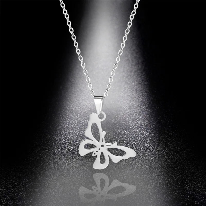 Hollow Musical Note Pendant Necklace - Stainless Steel, Perfect for Parties, a Unique Jewelry Gift