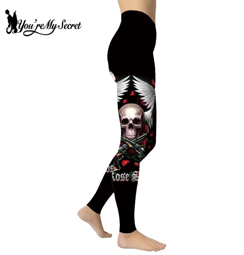 [You're My Secret] Women's Gothic 3D Printed Leggins Pants Fitness Trousers Oversizes Sexy Girl Polyester Walking Leggings Pant