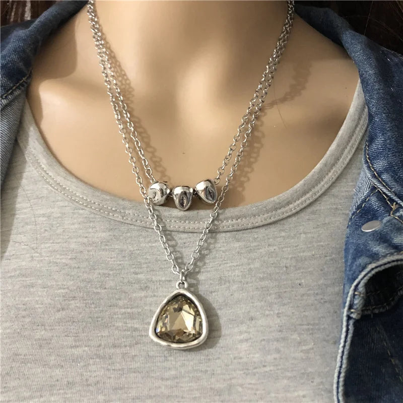 Anslow Fashion Jewelry Promise Love Heart Clavicle Chain Statement Necklace Accessories LOW0013AN