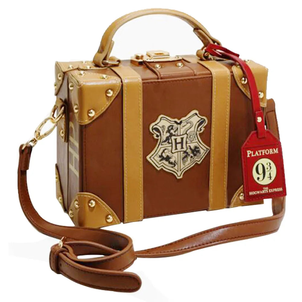 9 3/4 PU School Badge Small Suitcase - Women's PU Shoulder Bag, Perfect for Halloween, Birthday, New Year, and Xmas Gifts