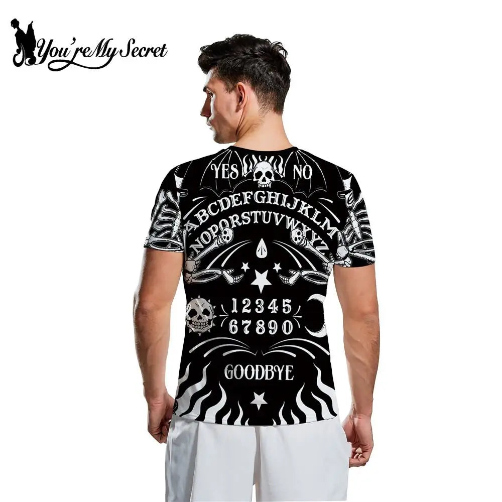 [Youre My Secret] New Fashion Ouija Board Female T-Shirt Witchcraft Tee Gothic Style Black Top Women's Horror Street T-Top XXL