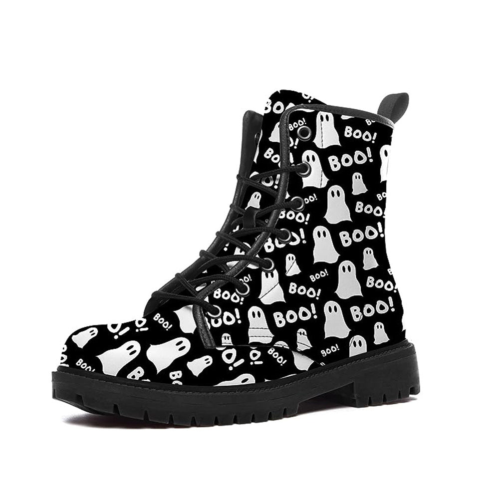 Women's Fashion Halloween Cartoon Printed Boots