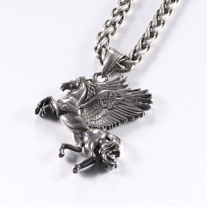 Tianma Titanium Steel Unicorn Punk Rock Pendant Necklace