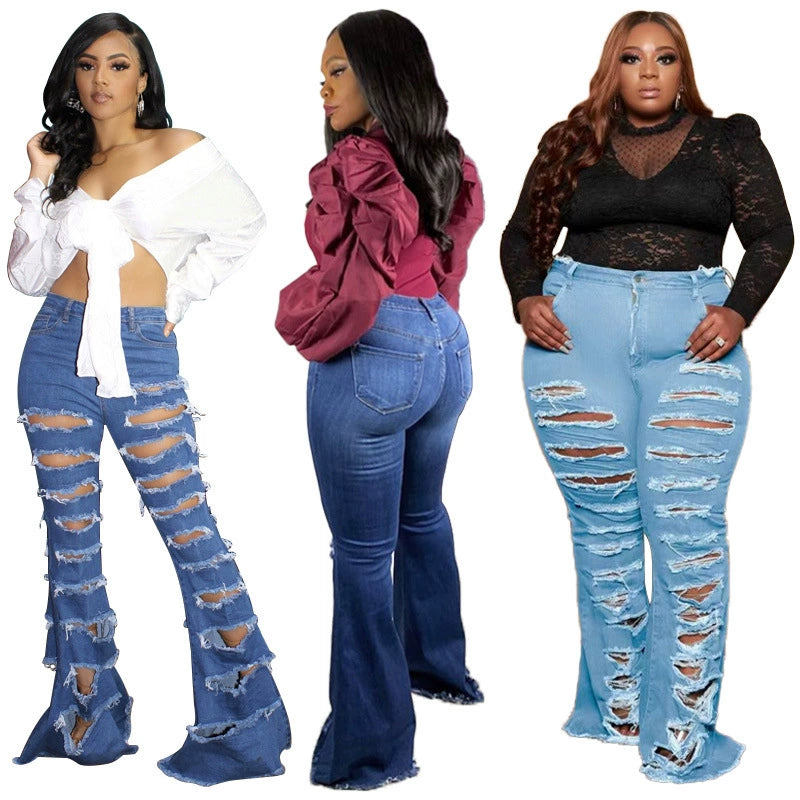 Plus Size Ripped Jeans: Fashionable Denim Pants for Women