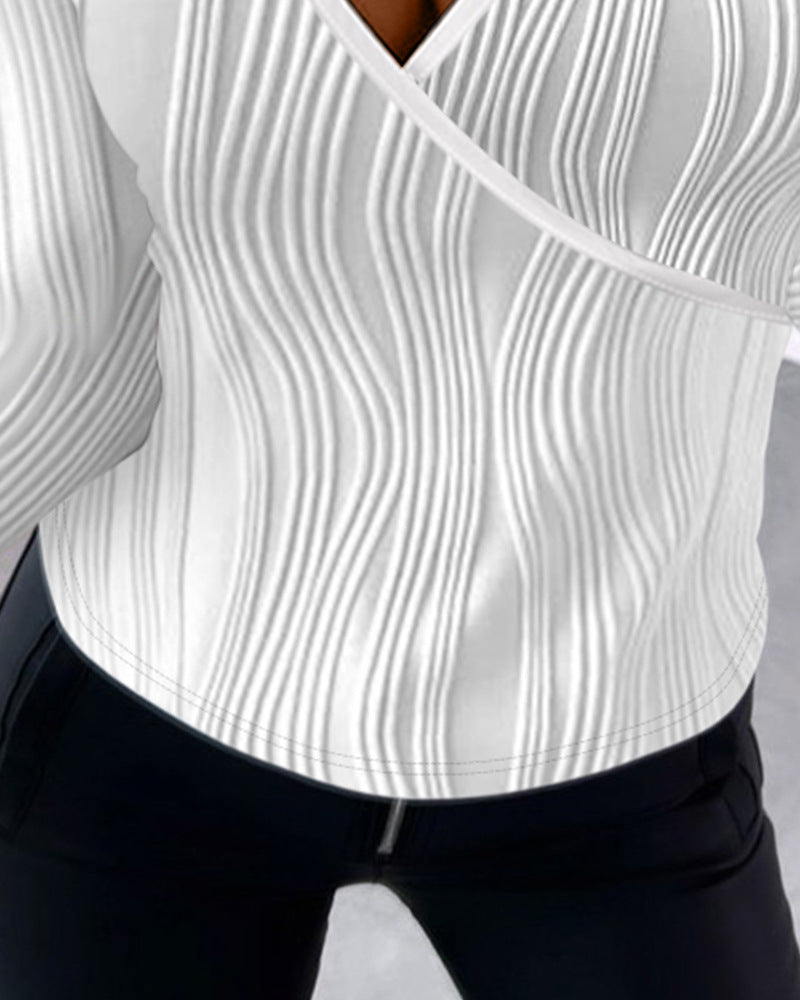 Women's Fashion Water Ripple Long Sleeve Love