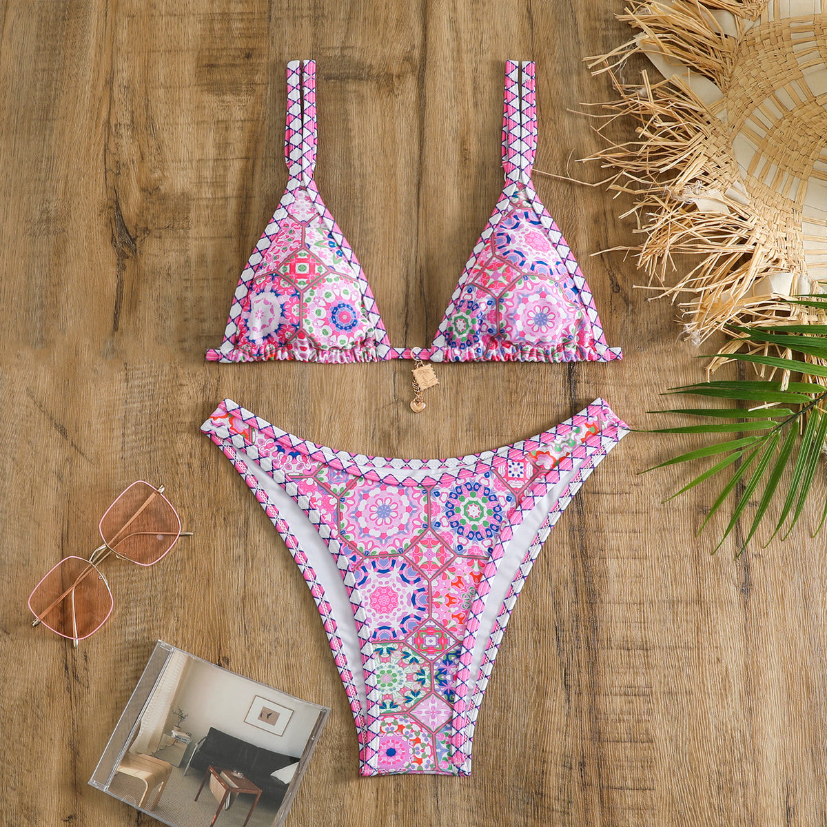 Paisley Pink and Purple All Over Print Women’s Bikini Swimsuit