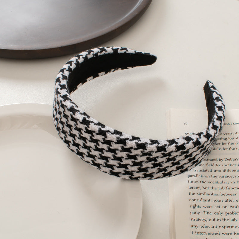 Retro Houndstooth Fabric Sponge Headband