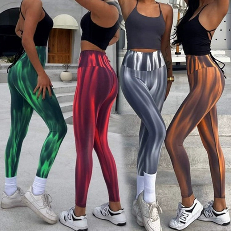 Fashion Tie Dye Hip Lifting Seamless High Waist Training Yoga Pants