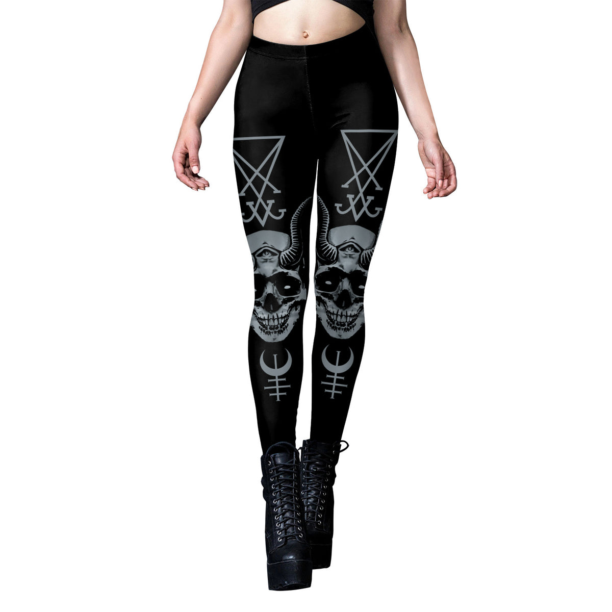 Women's Gothic Style Graphic Printed Slim Fit Active Leggings