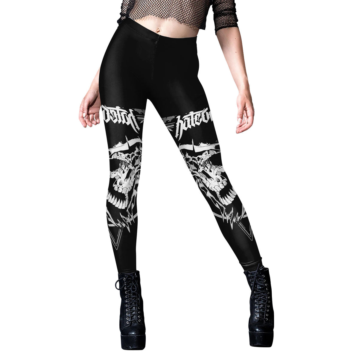 Women's Gothic Style Graphic Printed Slim Fit Active Leggings