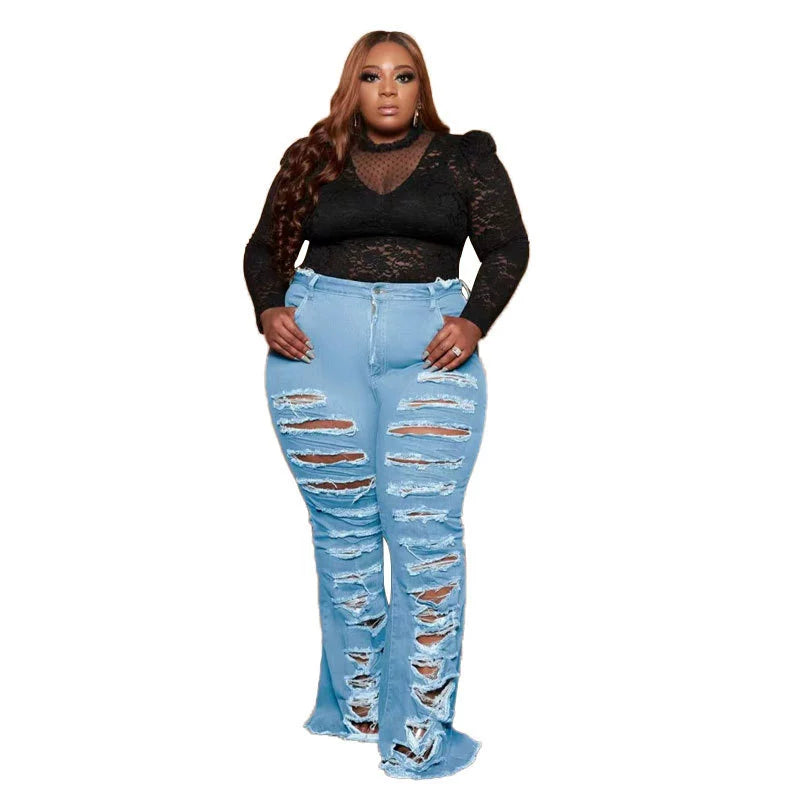 Plus Size Ripped Jeans: Fashionable Denim Pants for Women