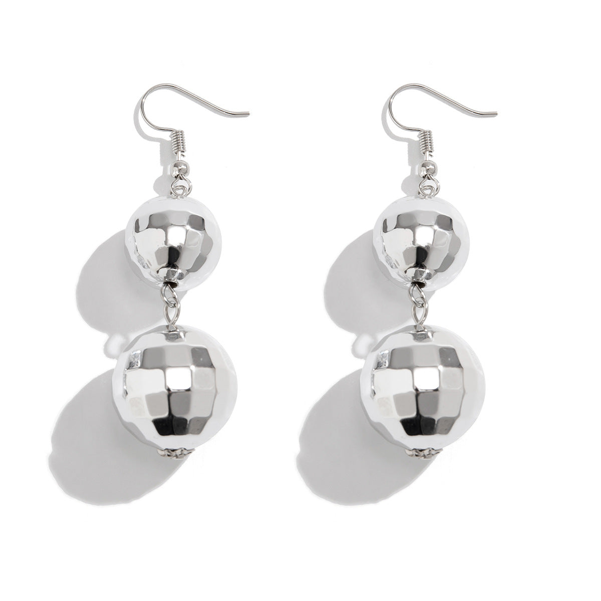 Disco Ball Novelty Round Fireball Beads Eardrops Long Drop Earrings