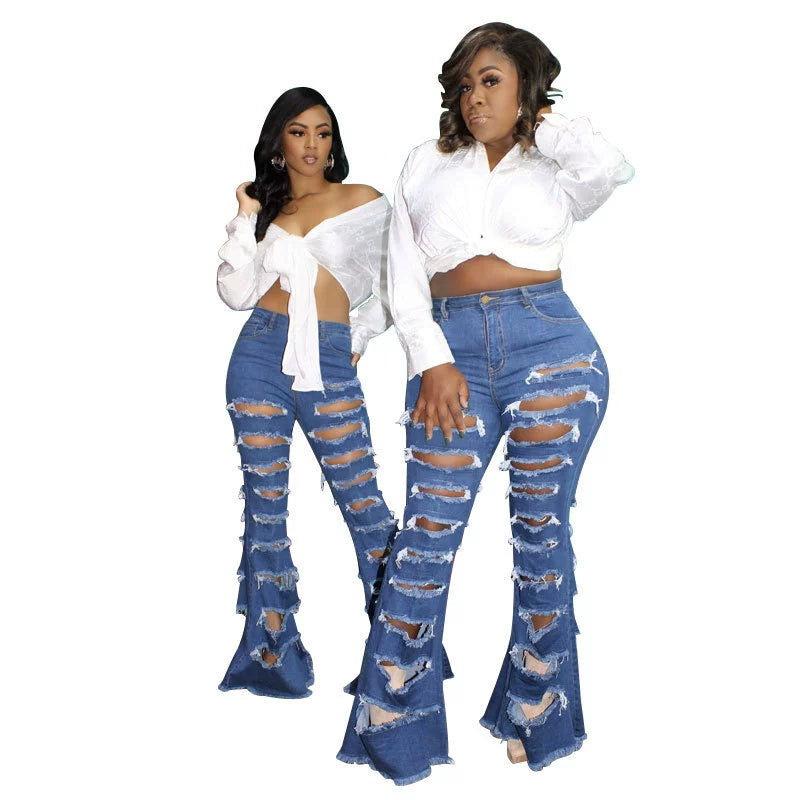 Plus Size Ripped Jeans: Fashionable Denim Pants for Women