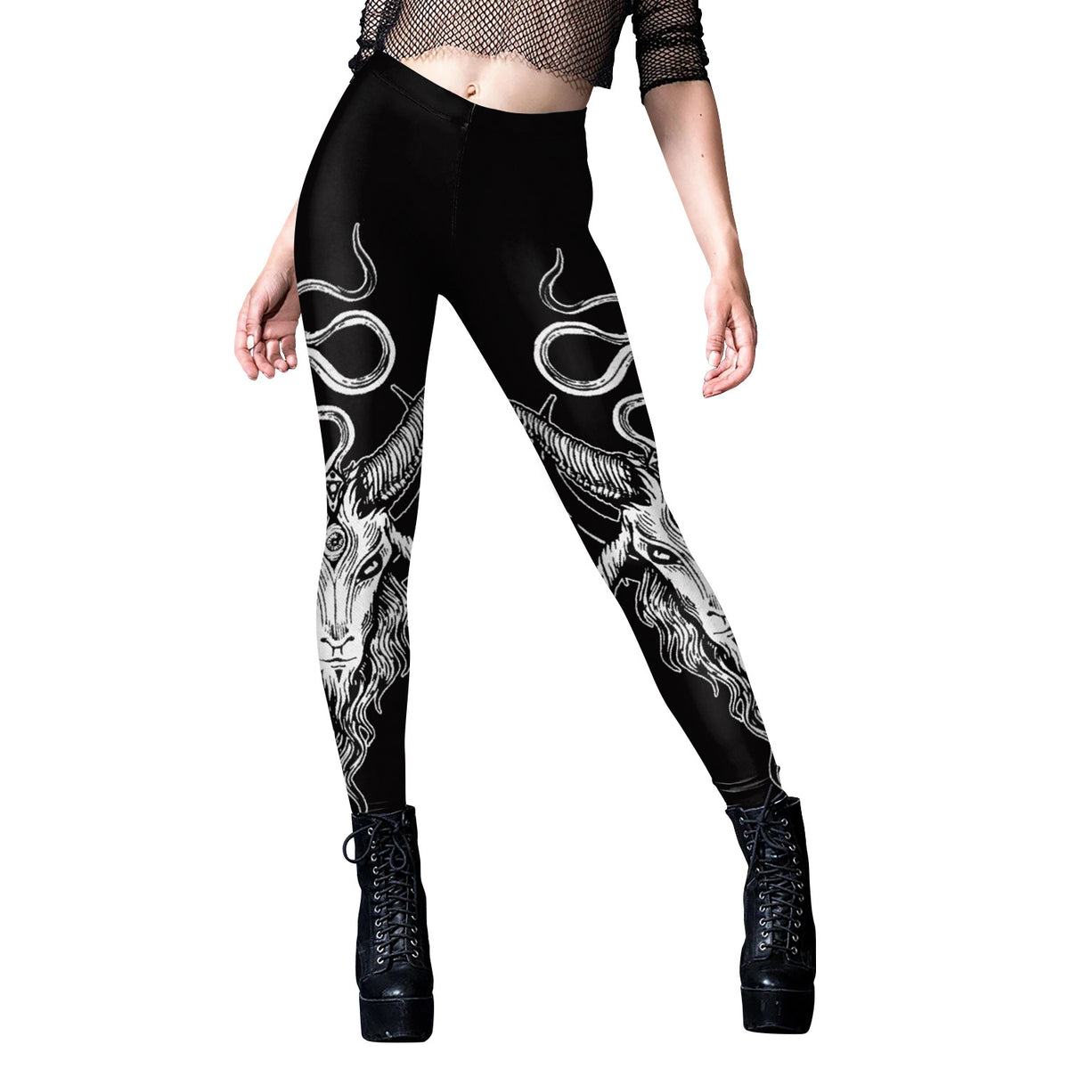 Women's Gothic Style Graphic Printed Slim Fit Active Leggings