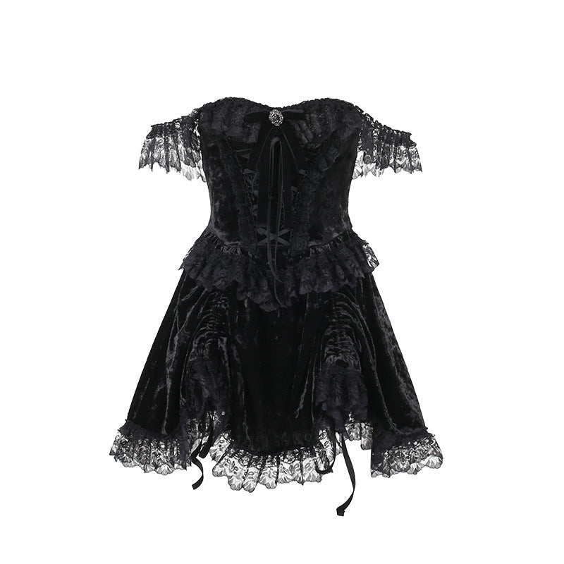 Dark Gothic Style Off-shoulder Dress