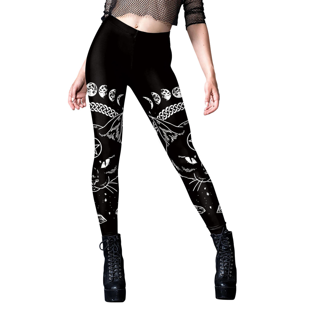 Women's Gothic Style Graphic Printed Slim Fit Active Leggings