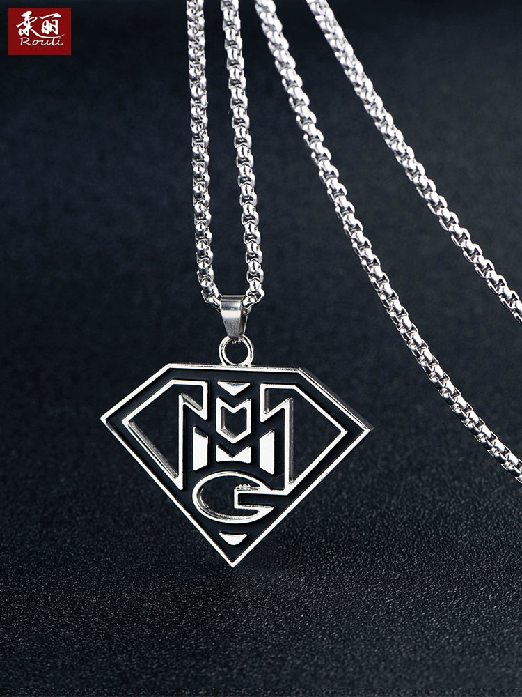 Men's Titanium Steel Necklace - Trendy Pendant Chain Ornament, Versatile Fashion Accessory