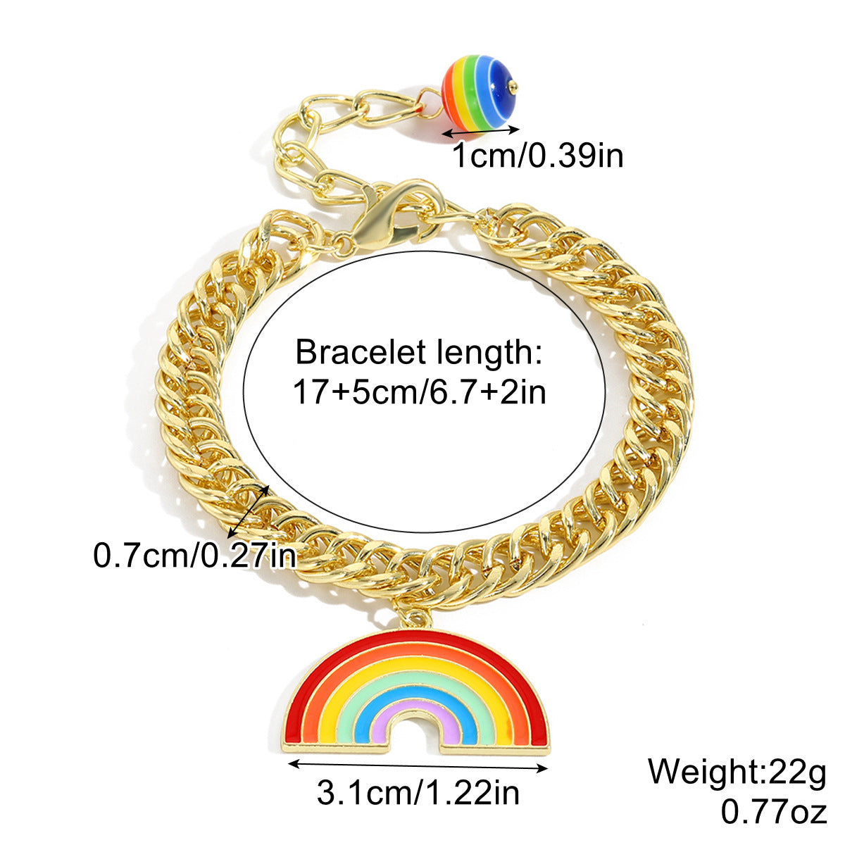 Couples Rainbow Bracelet Set