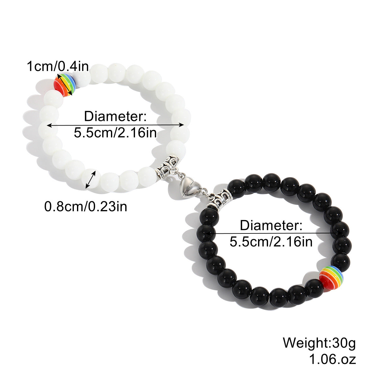 Couples Rainbow Bracelet Set