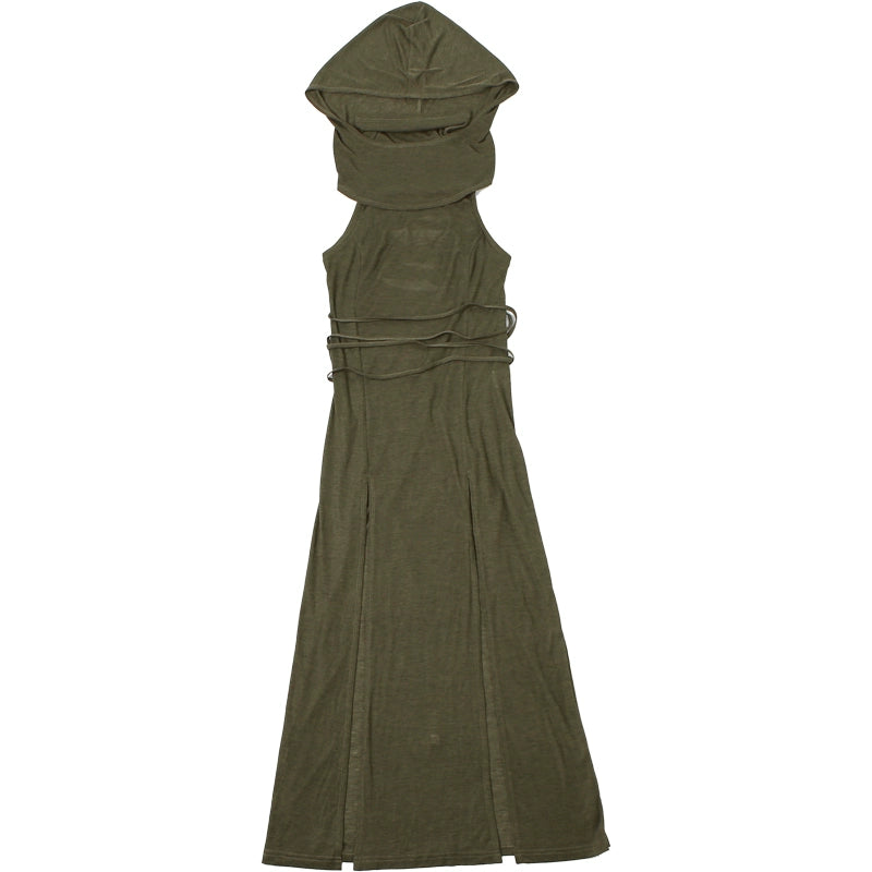 Elegant Slim-Fit Sleeveless Midi Dress With Double High Slits