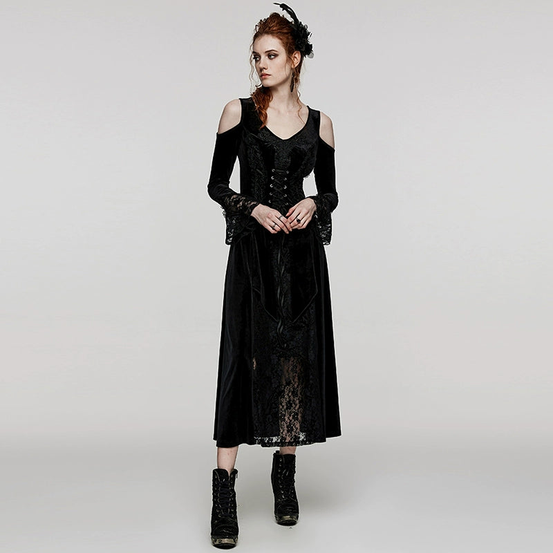 PUNK RAVE Gothic Court Retro Lace Long Dress - Gorgeous and Sexy