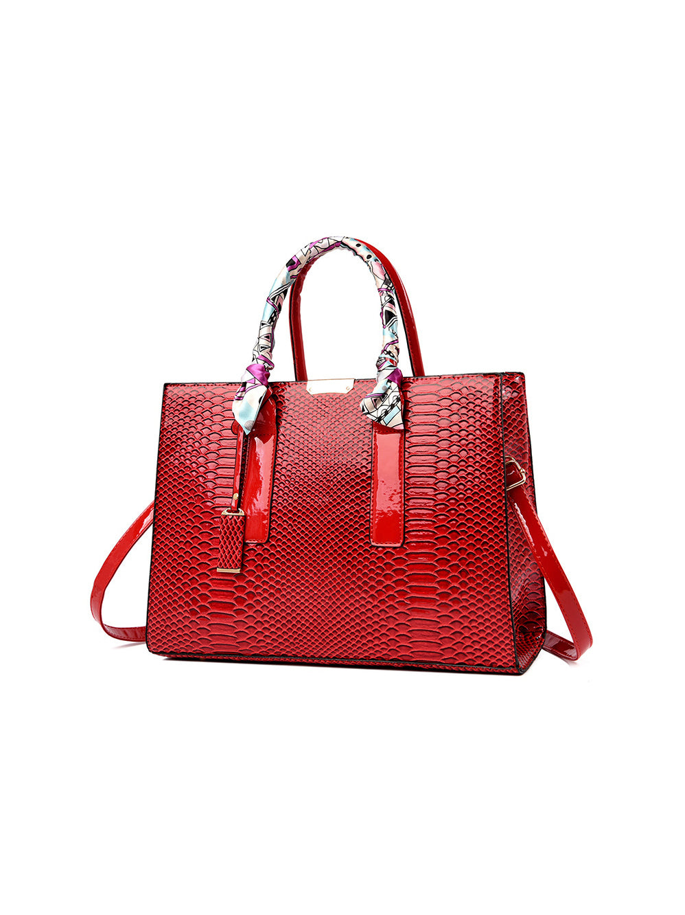 All-Match Solid Embossed Tote Clutch And Wallet Handbags Set