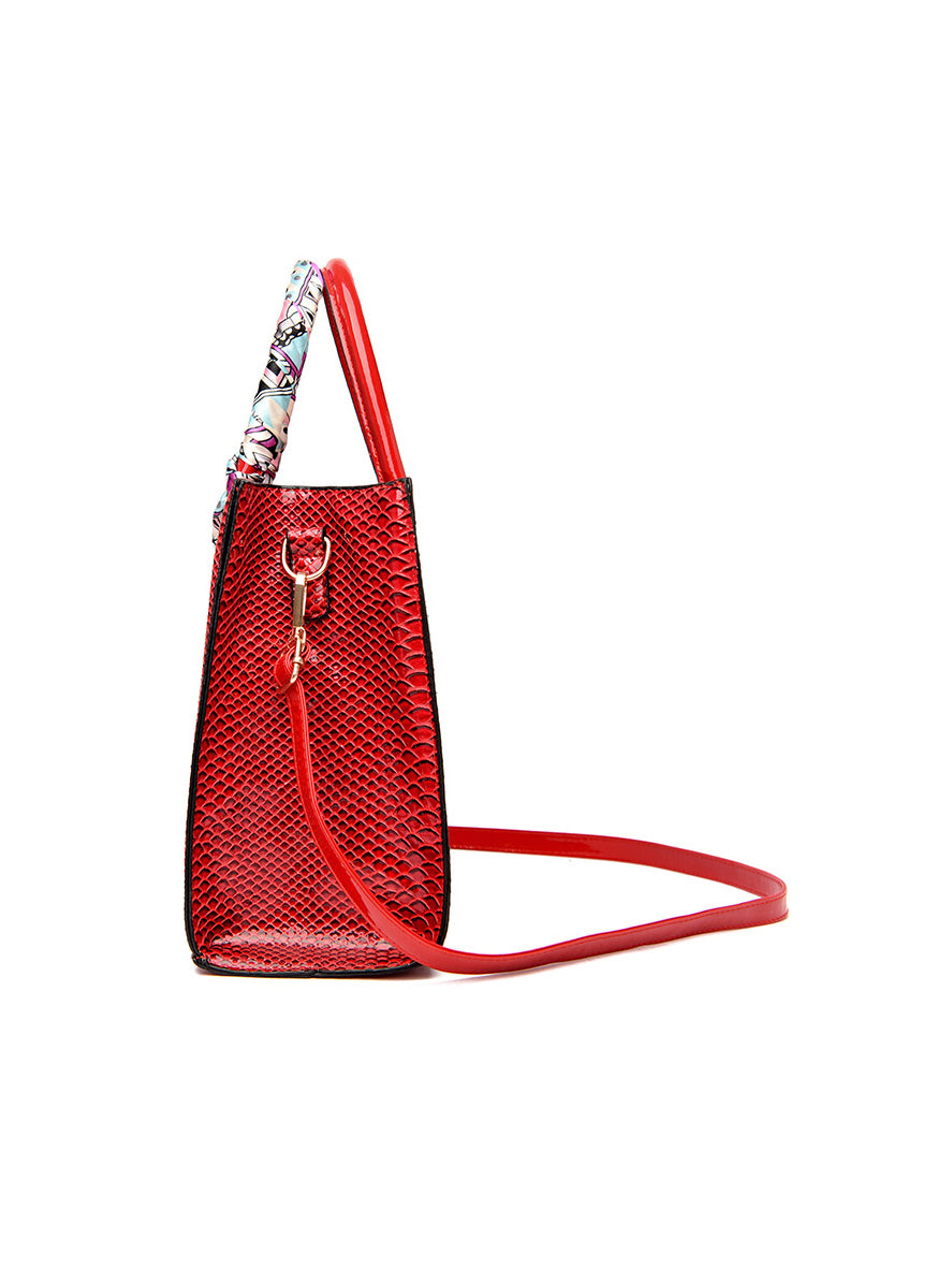 All-Match Solid Embossed Tote Clutch And Wallet Handbags Set