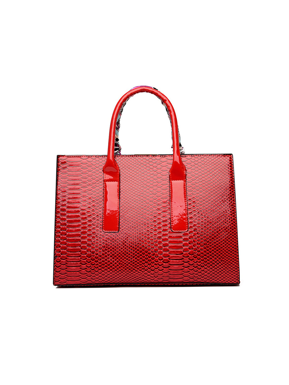 All-Match Solid Embossed Tote Clutch And Wallet Handbags Set