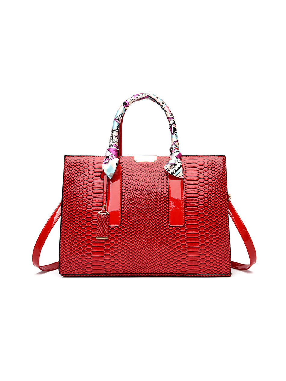 All-Match Solid Embossed Tote Clutch And Wallet Handbags Set