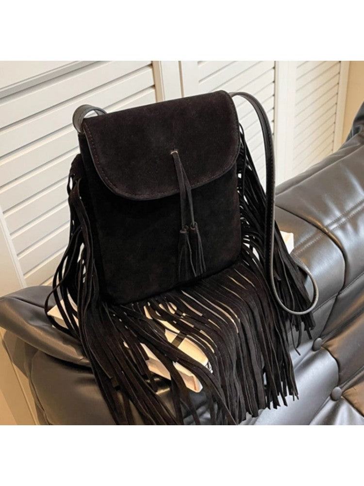 Western Fringe Solid Color Cowgirl Fashion Shoulder Handbags