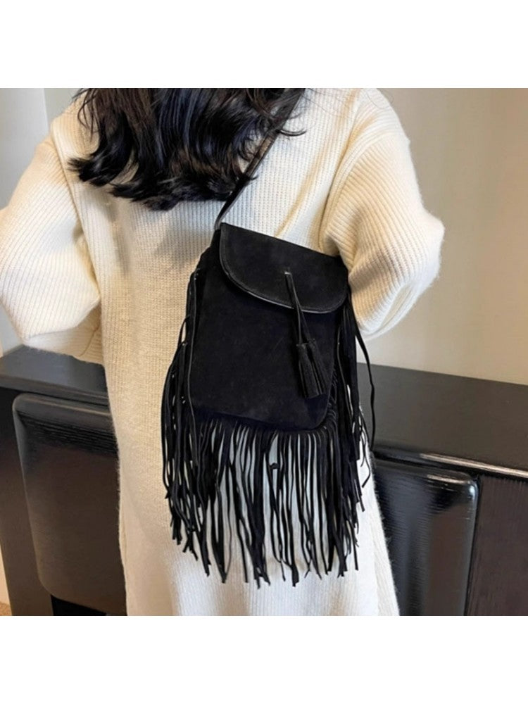 Western Fringe Solid Color Cowgirl Fashion Shoulder Handbags