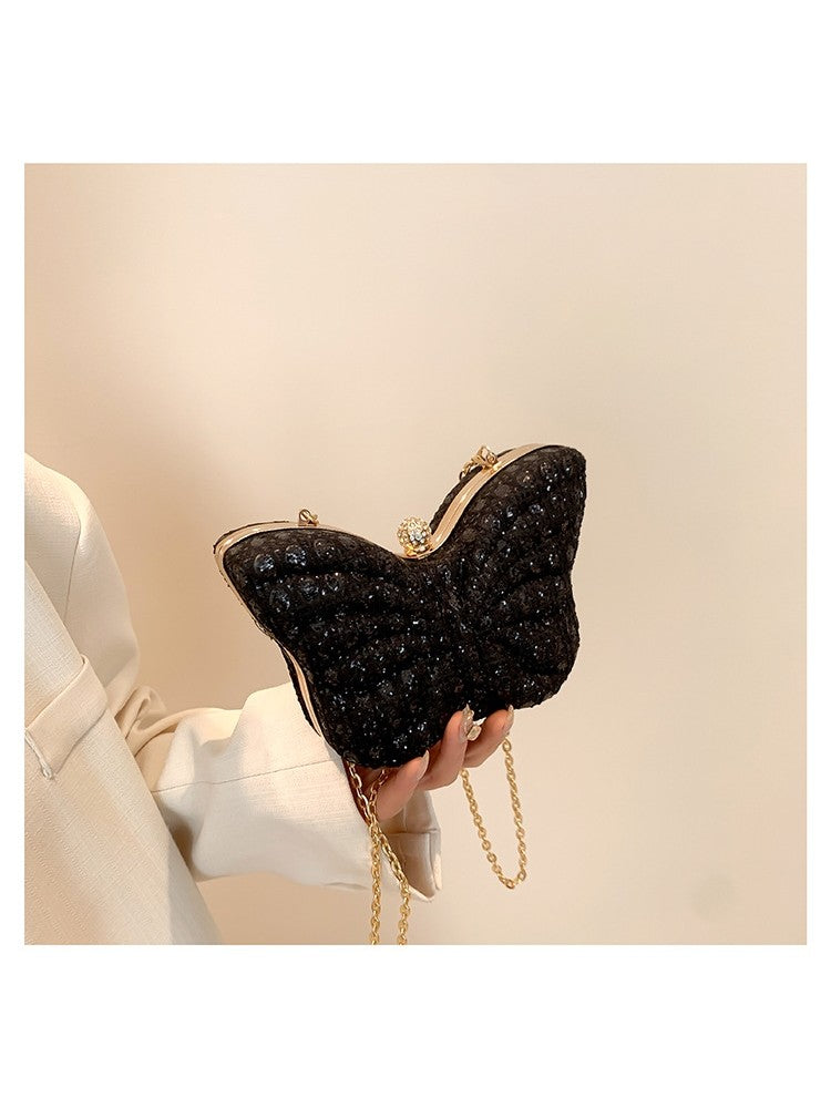 Chain Tiny Butterfly Pattern 3D Casual Shoulder Handbags