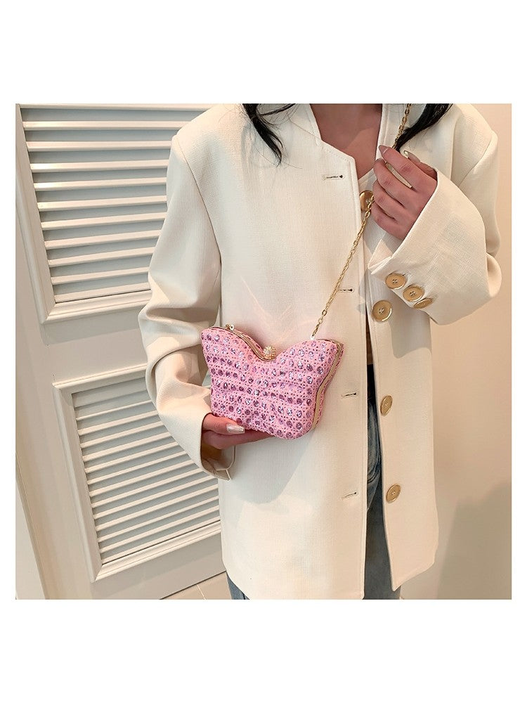 Chain Tiny Butterfly Pattern 3D Casual Shoulder Handbags