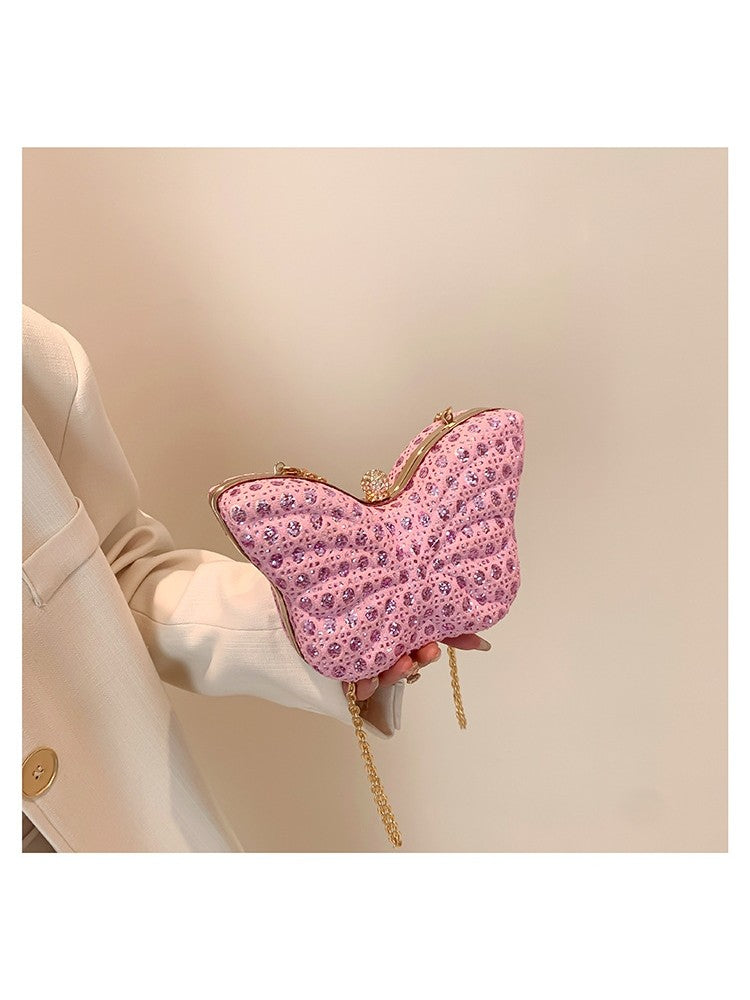 Chain Tiny Butterfly Pattern 3D Casual Shoulder Handbags