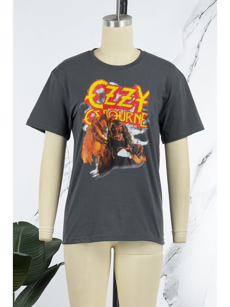 Ozzy Crewneck Short Sleeve Cotton T-shirt Top