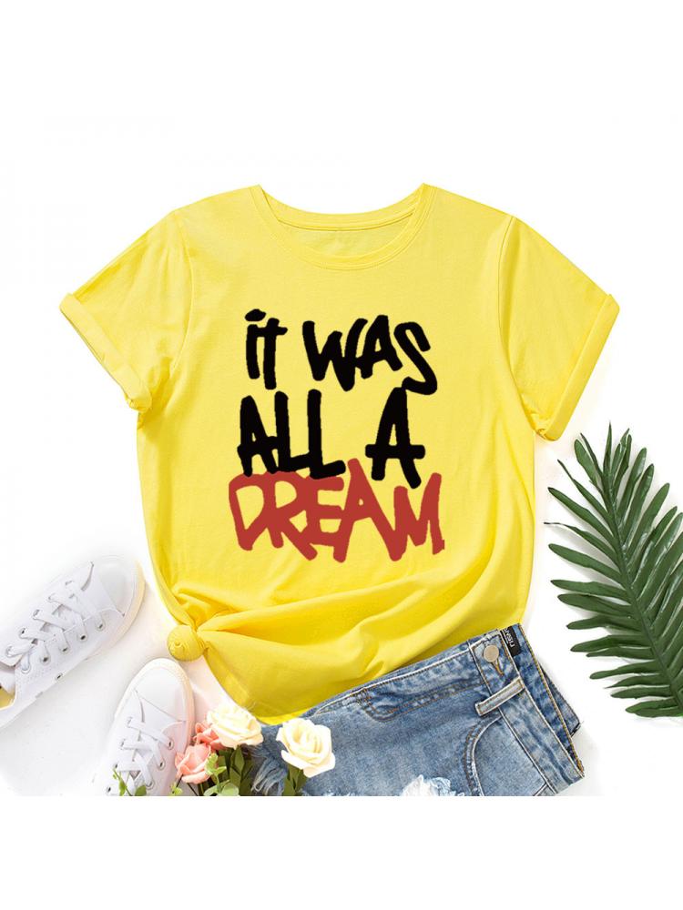 A Dream Lettered Crewneck Loose T-shirts