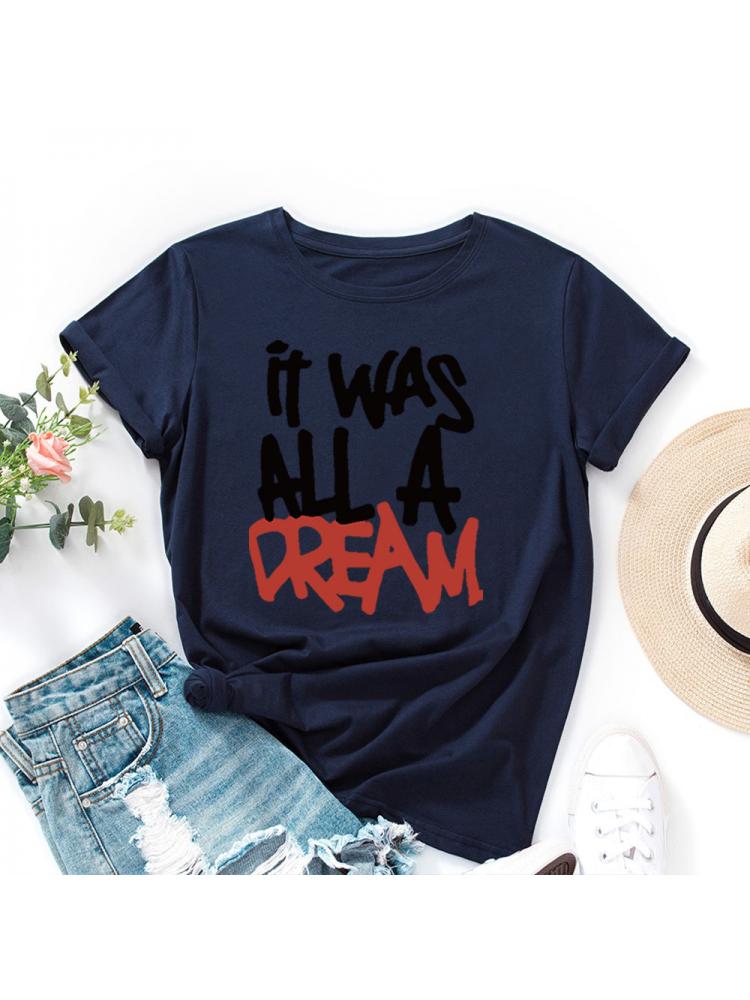 A Dream Lettered Crewneck Loose T-shirts