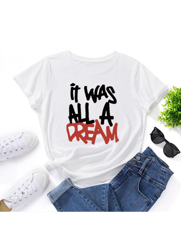 A Dream Lettered Crewneck Loose T-shirts